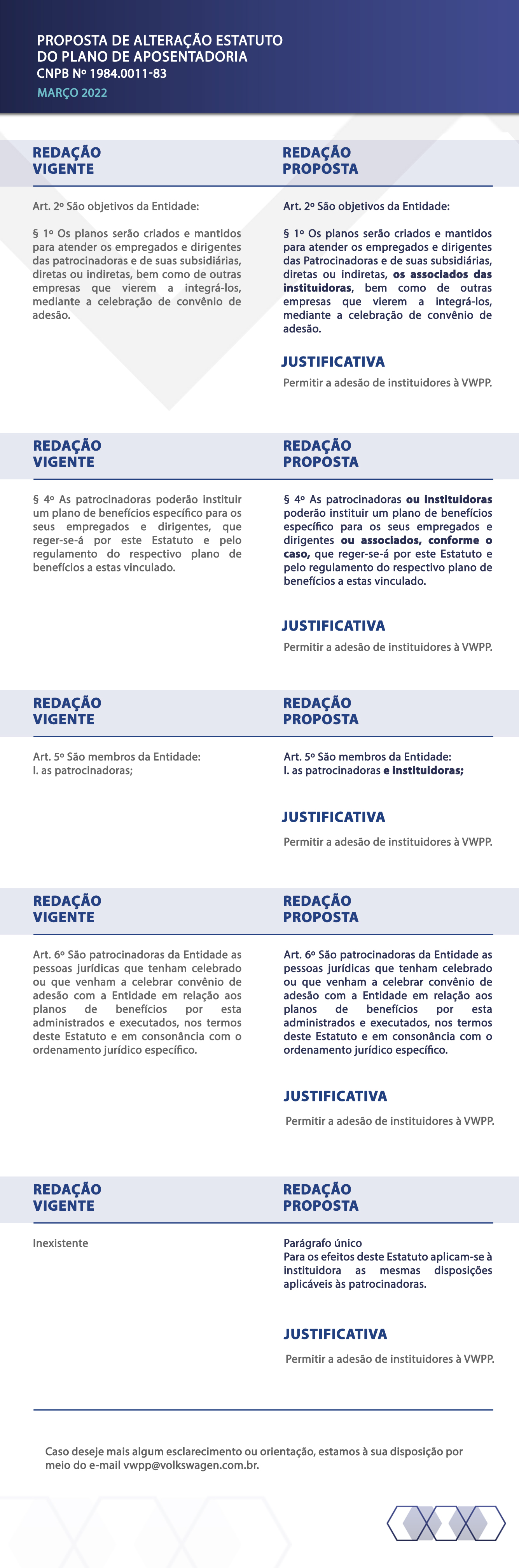 quadro comparativo alteração estatuto